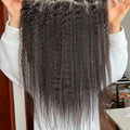 Frontal view of HD Lace Frontal Kinky Straight – Natural Blowout Look