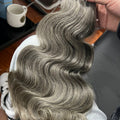 13A Virgin Hair Clip-ins Body Wave Salt & Pepper color