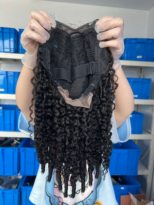 Back view of V-part Wig Pixie Curly – Short & Playful, Easy Styling