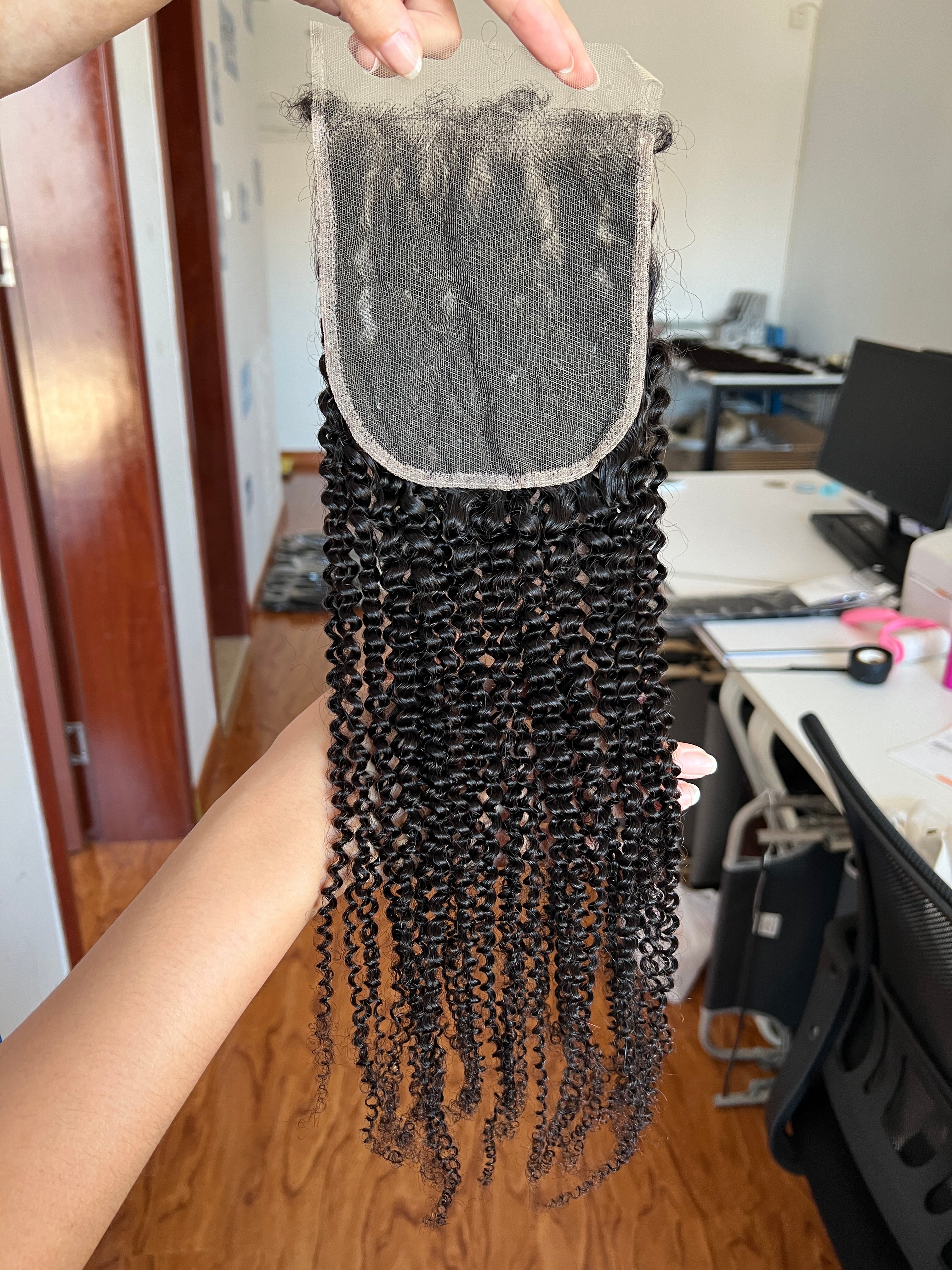 Back view of HD Lace Closure Afro Kinky Curly – Big Natural Afro Style