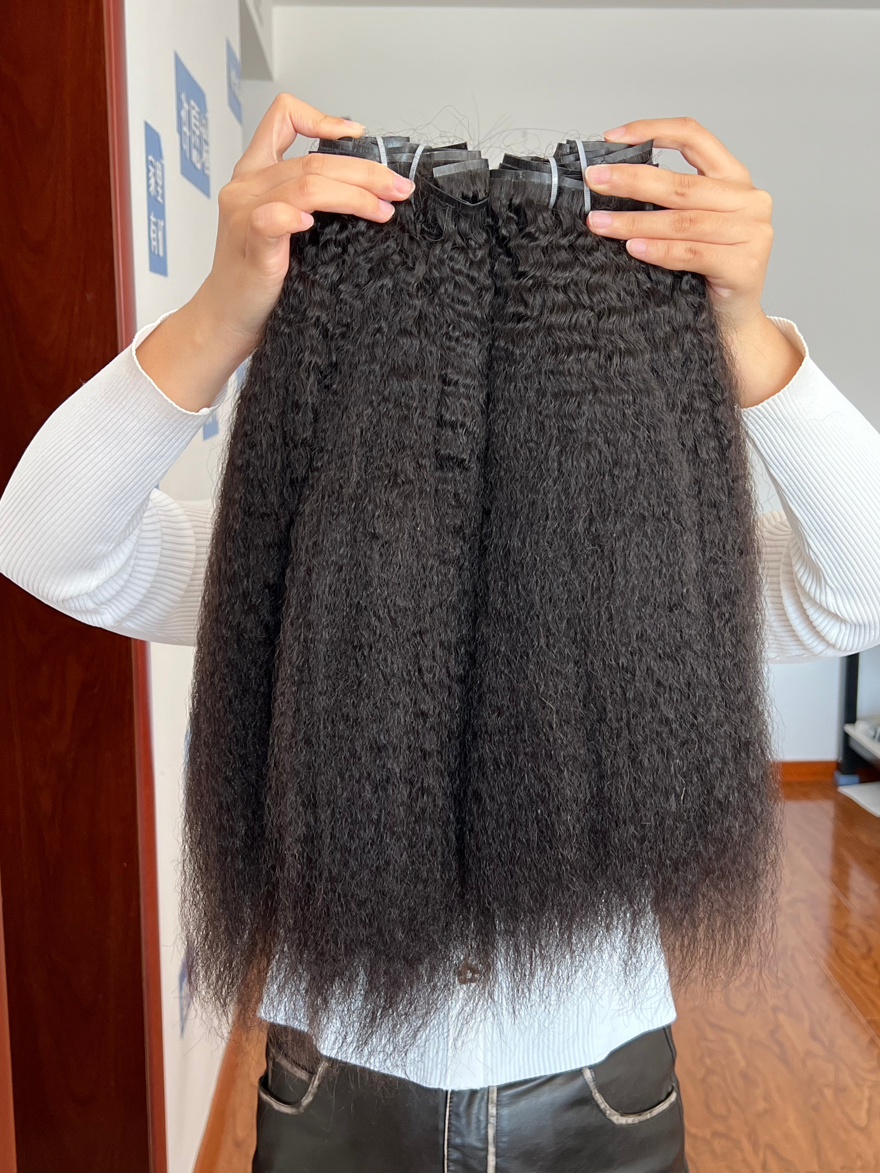 13A Virgin Hair Seamless Clip-ins Kinky Straight