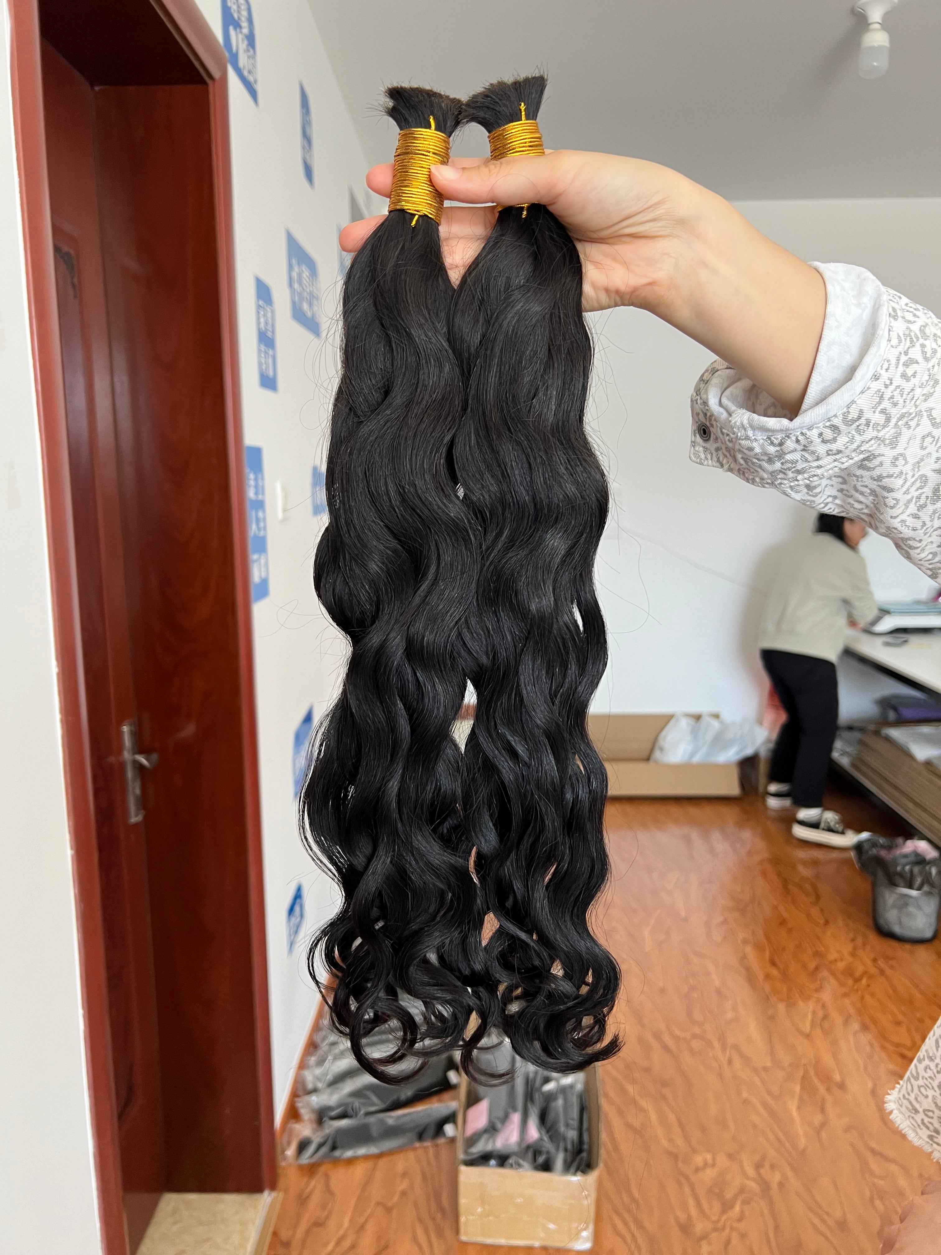 Bulk hair Hair Extensions Natural Wave Wholesale Price 100% 13A Virgin Hair