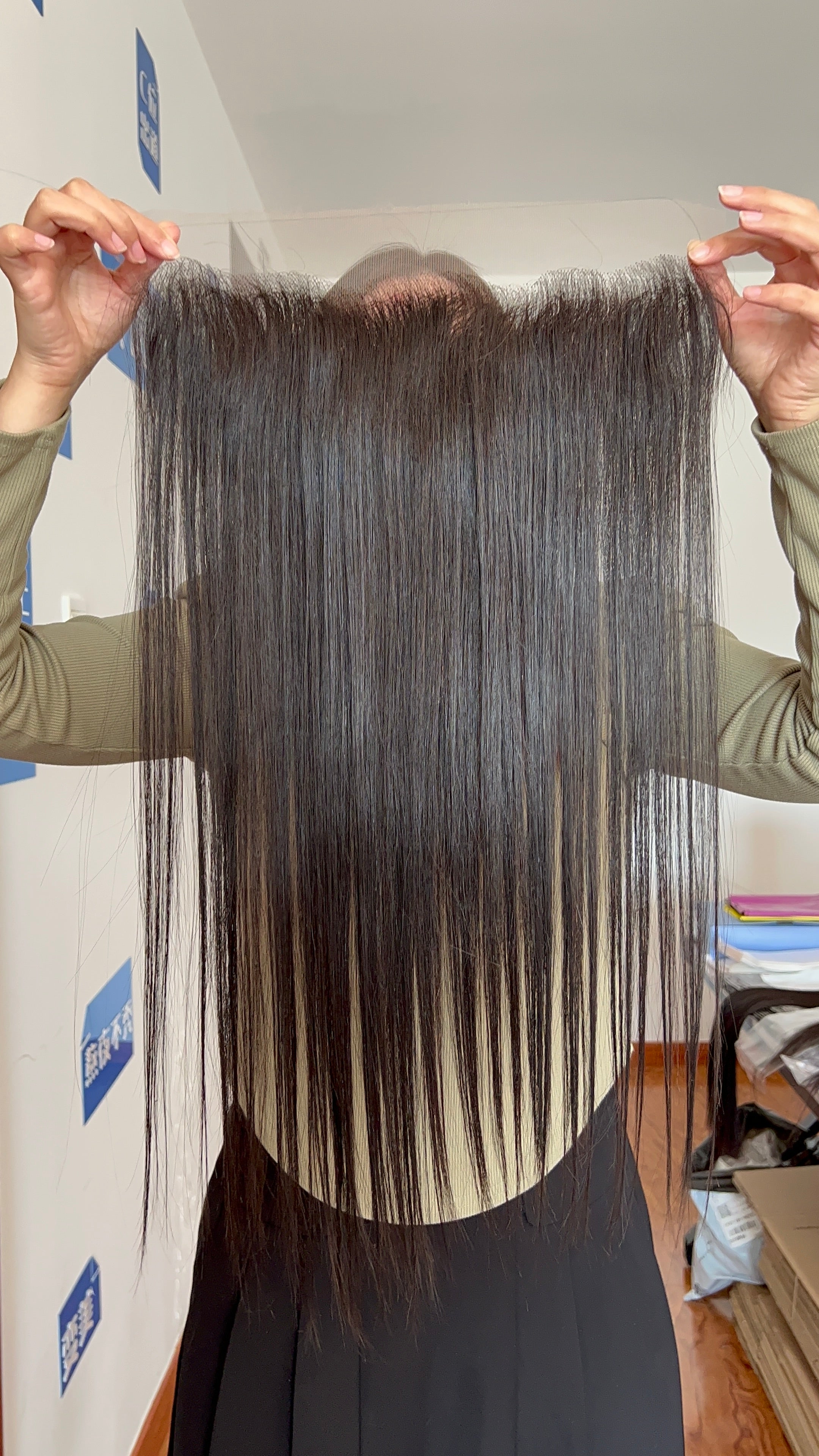Frontal view of 13X4 HD lace frontal wholesale price 20% off Black Friday Specials