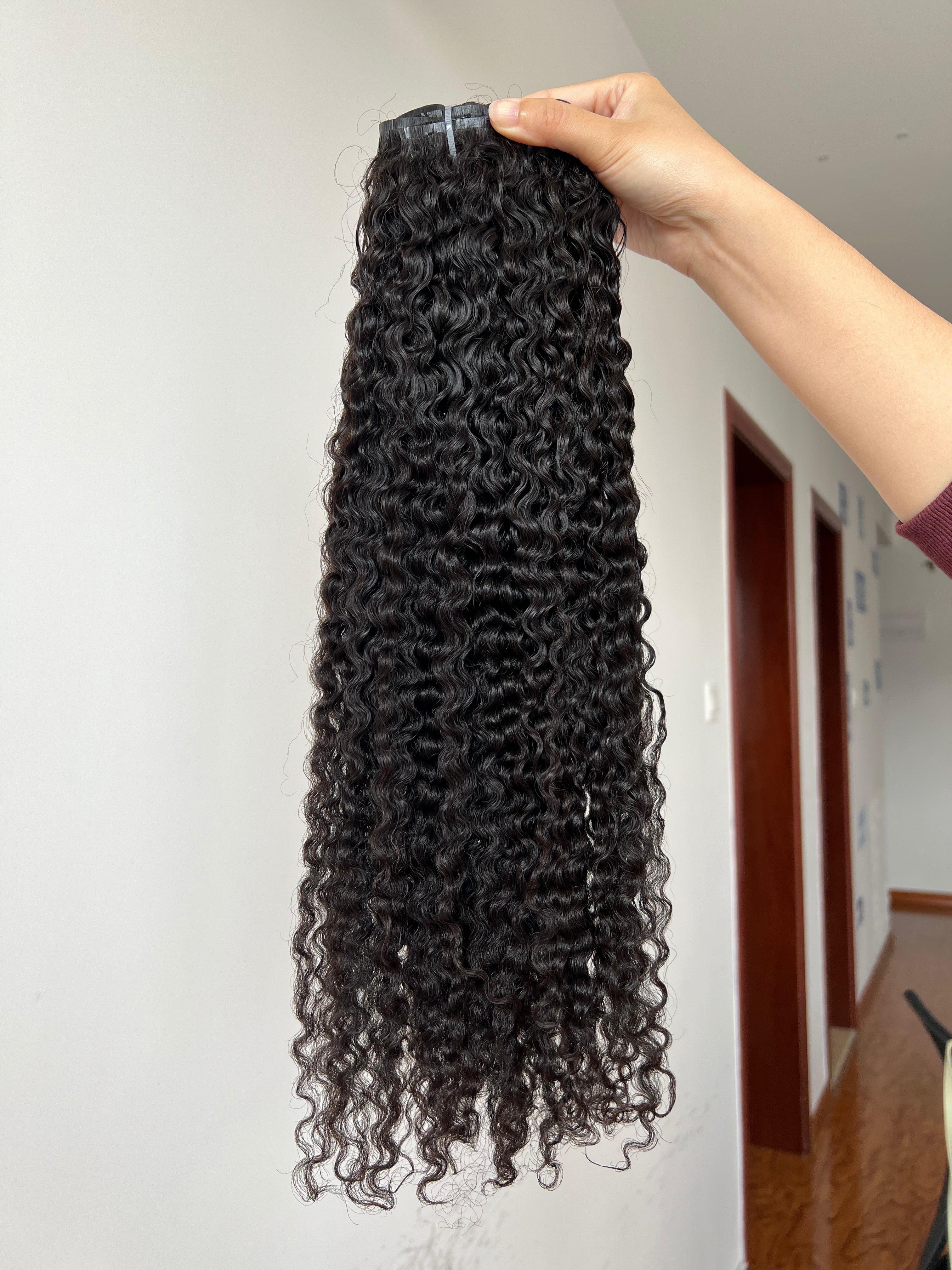 13A Virgin Hair Seamless Clip-ins Burmese Curly