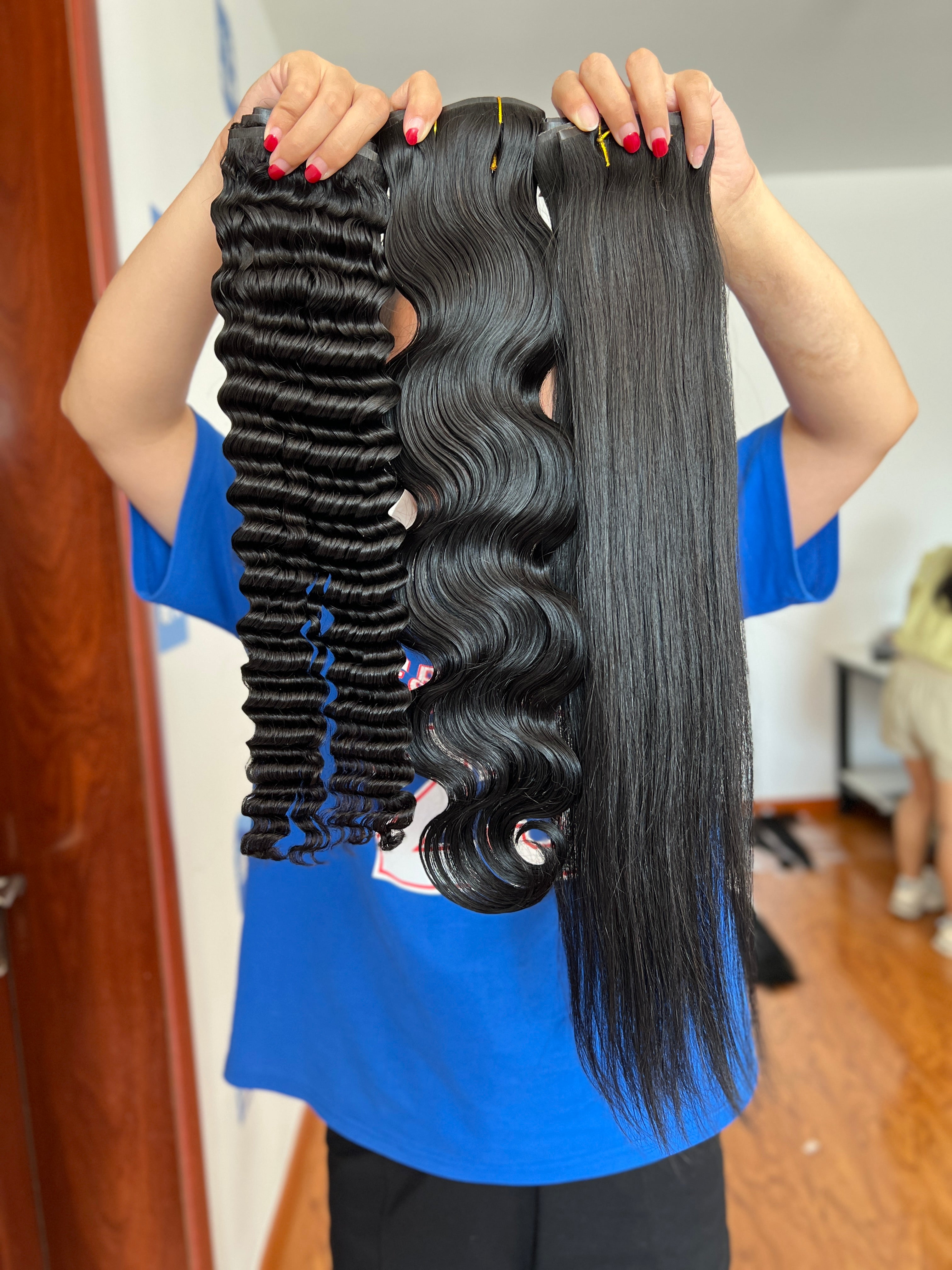 Seamless Clip-in Hair Extensions Deep Wave – Defined Waves & Full Volume