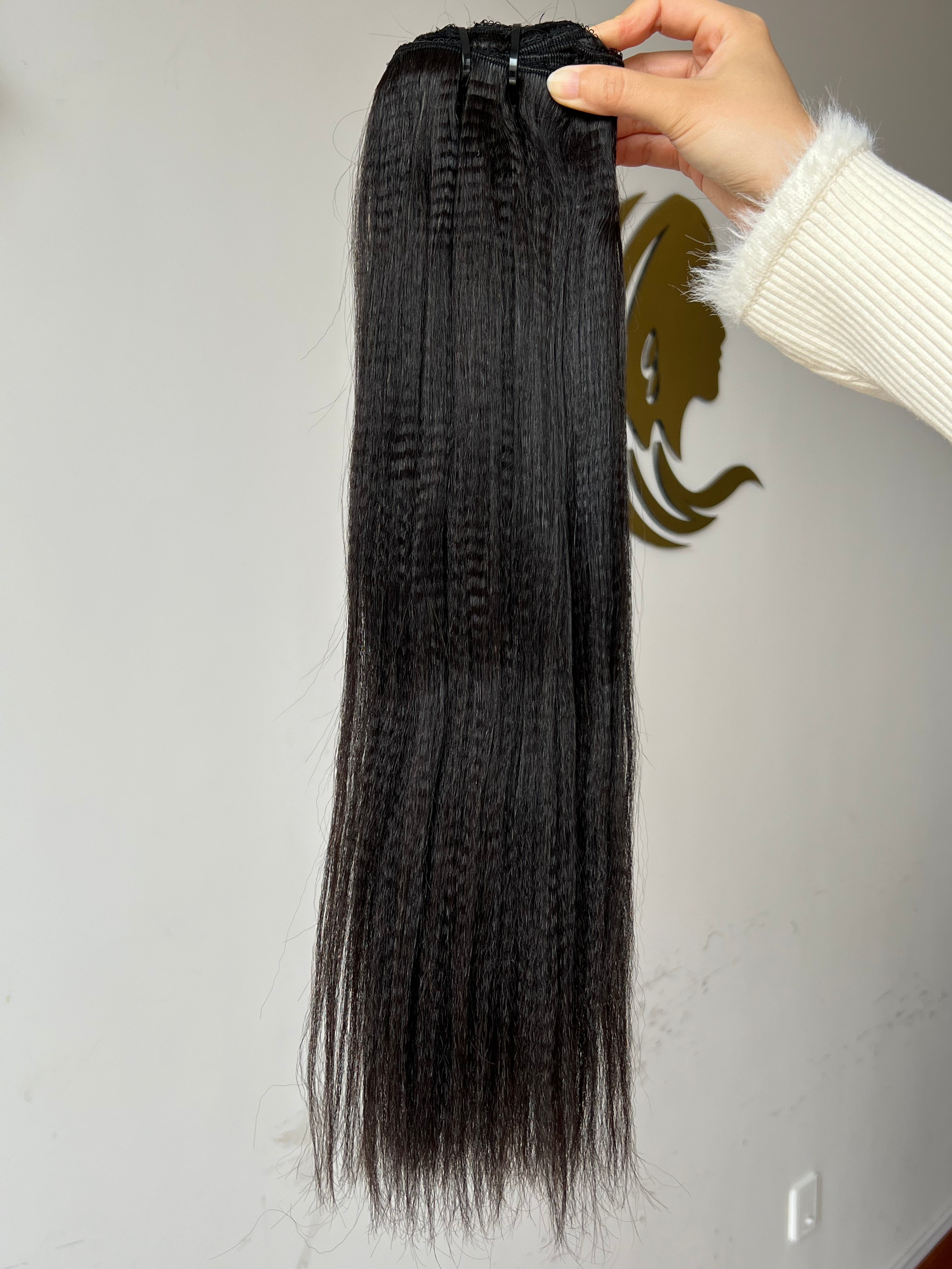 Clip-in Hair Yaki Straight – Salon-Relaxed Straight Look