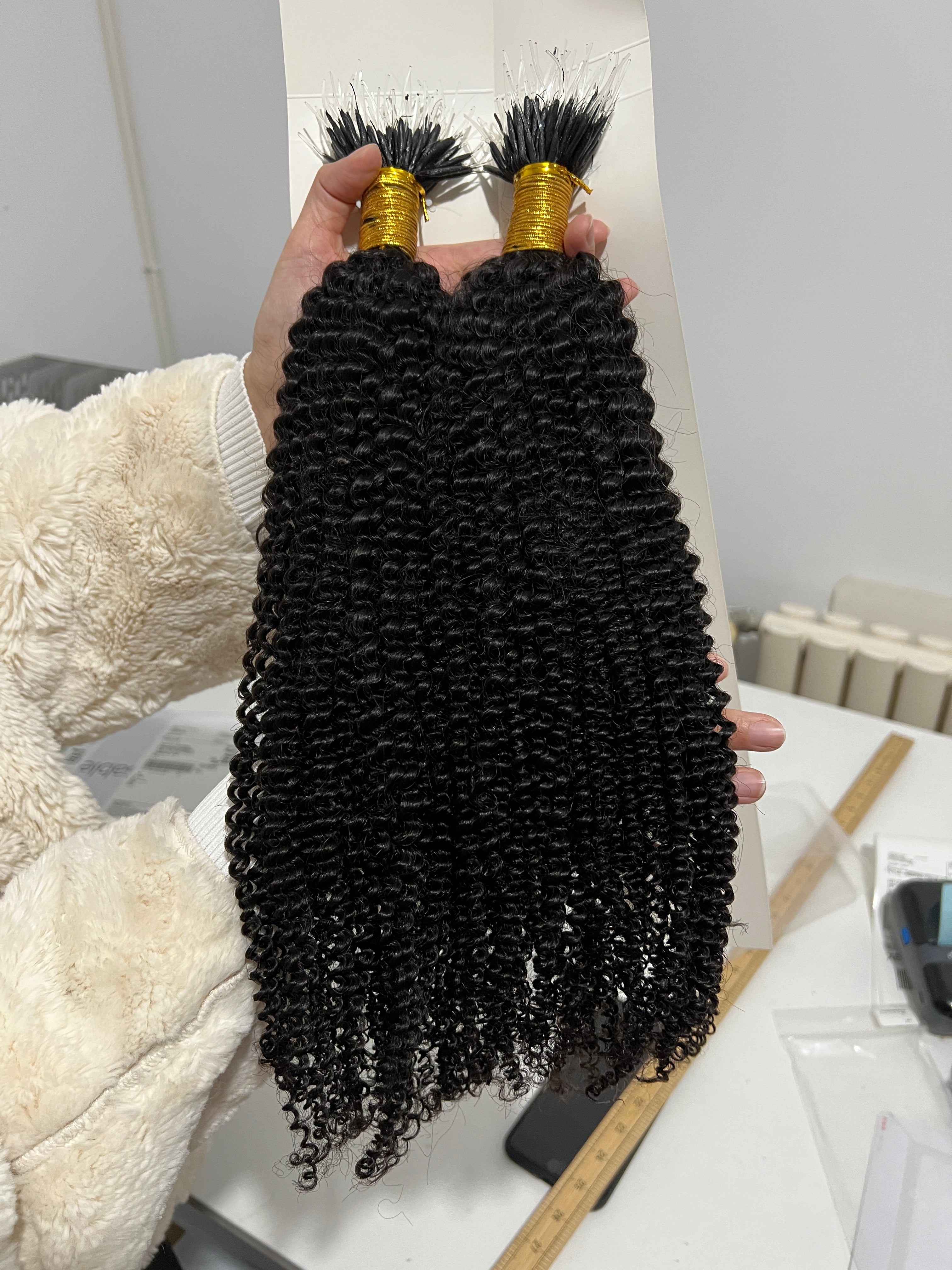 Copy of F-Tip Hair Extensions 0.8g/pcs Afro Kinky CurlyWholesale Price 100% 13A Virgin Hair