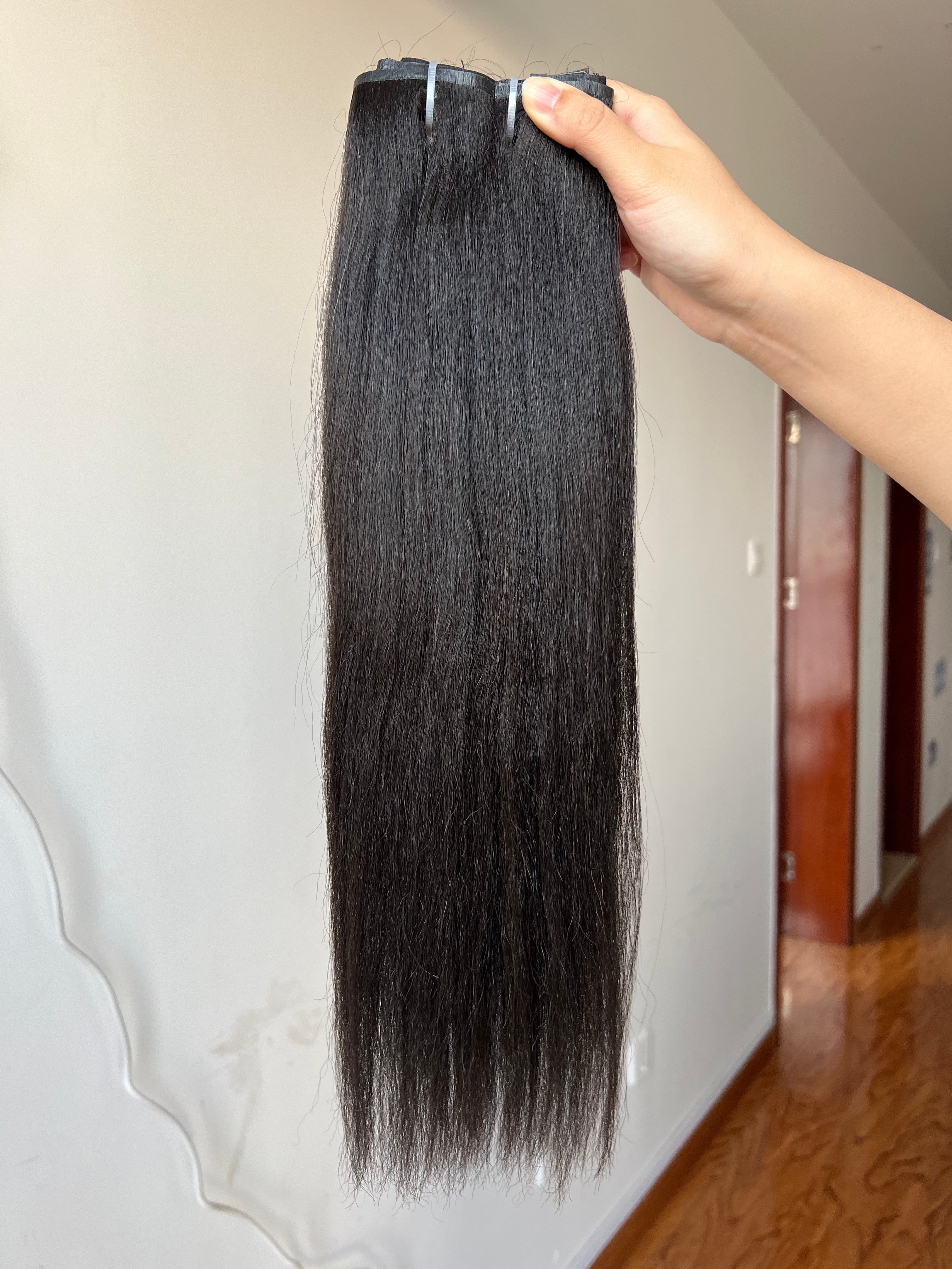 13A Virgin Hair Seamless Clip-ins Light Yaki