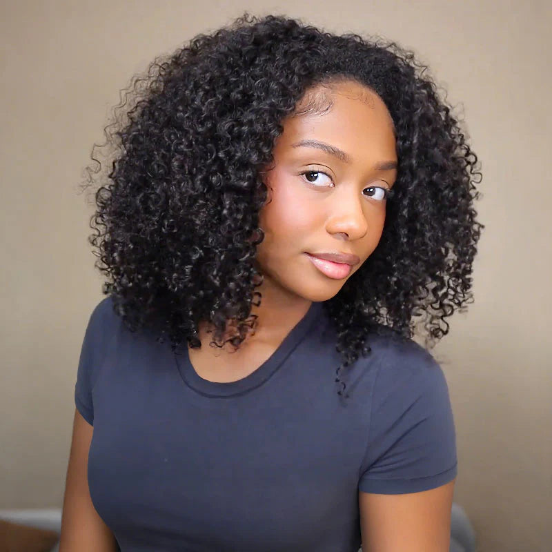 Side view of Flip-over Half Wig Twist Curly – Defined Twist Curls, 100% Human Hair, Glueless