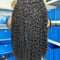 Frontal view of Flip-over Half Wig Burmese Curly – 100% Human Hair, Authentic Burmese Texture