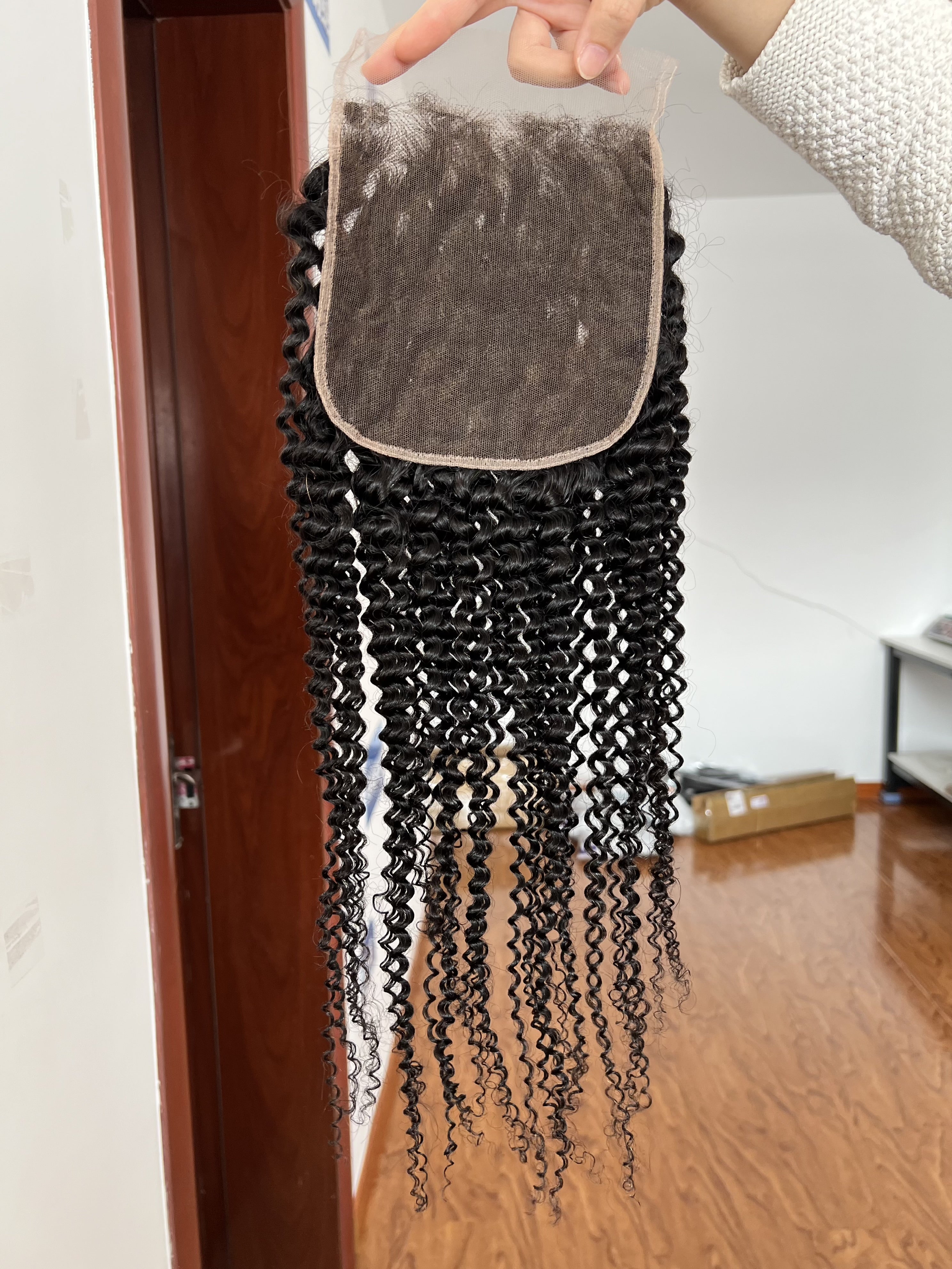 Back view of HD Lace Closure Kinky Curly – Tight & Bouncy Natural Curls