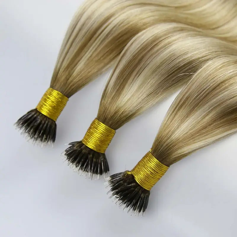 Nano Ring Hair Extensions Brazilian Hair Body Wave Double Drawn