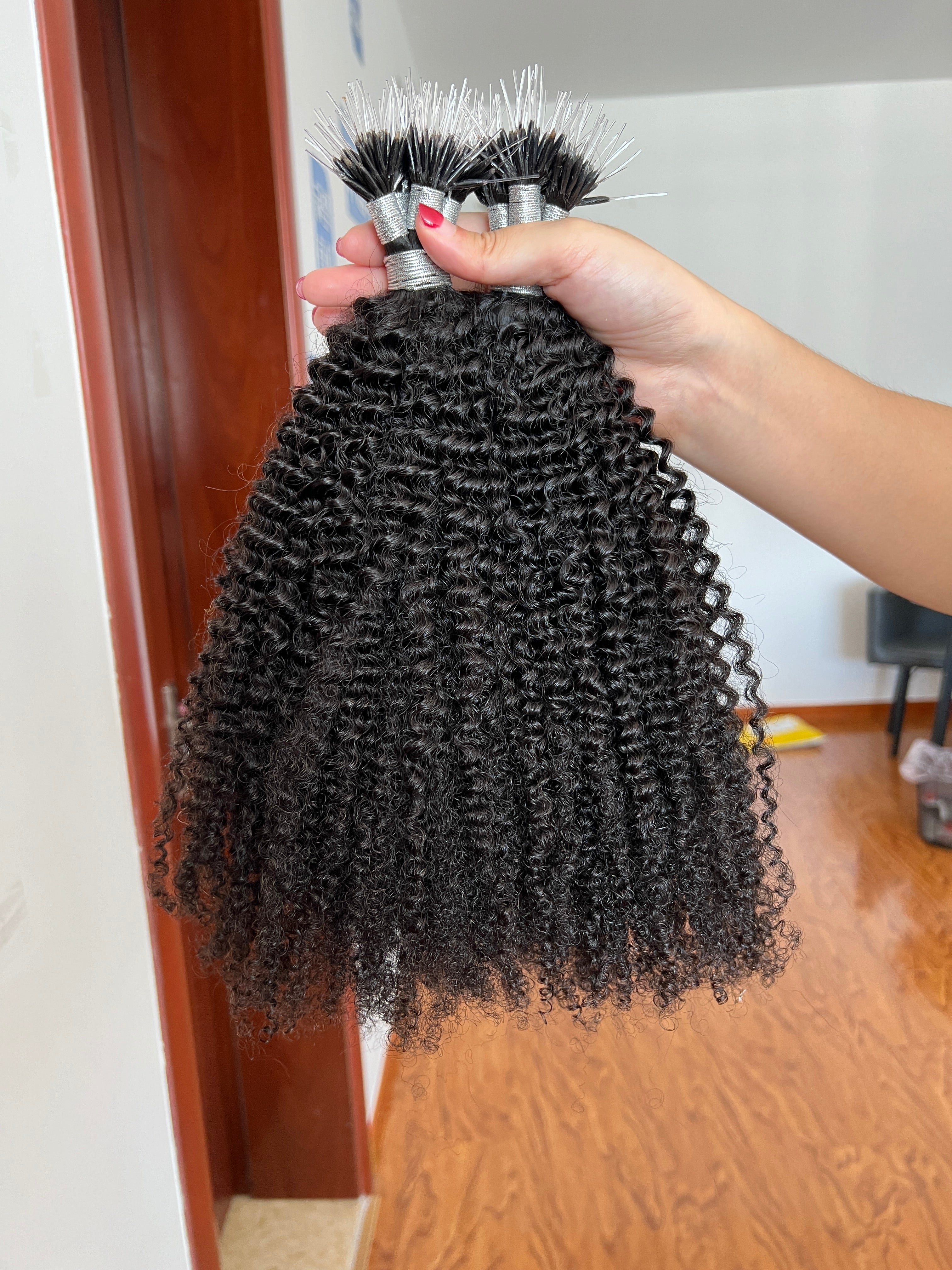 F-Tip Hair Extensions 0.8g/pcs Afro Kinky Curl Wholesale Price 100% 13A Virgin Hair
