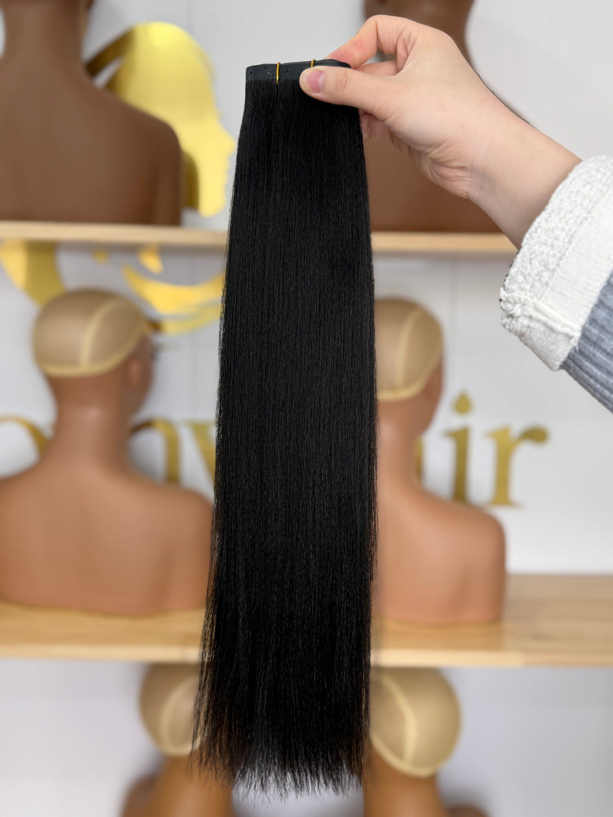 Silk Press Light Yaki Human Hair Bundles – Smooth Natural Straight Texture | 100% Virgin Hair