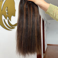 13A Virgin Hair Seamless Clip-ins Yaki Straight #4/27