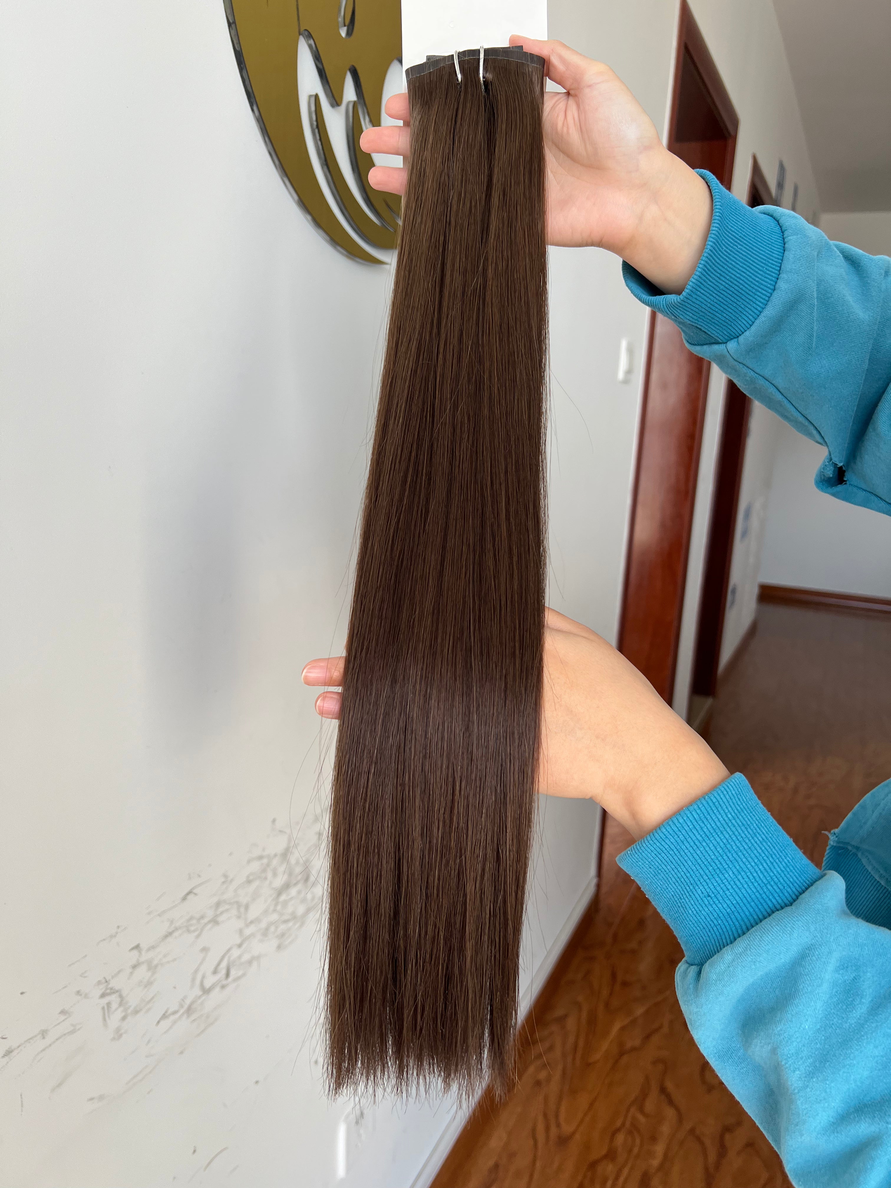 13A Virgin Hair Seamless Clip-ins Straight Double Drawn #1B