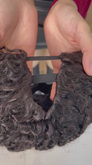 V-part Wig Kinky Curly – Tight Natural Curls, Glueless Install