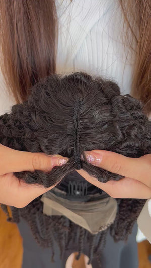 V-part Wig Kinky Curly – Tight Natural Curls, Glueless Install