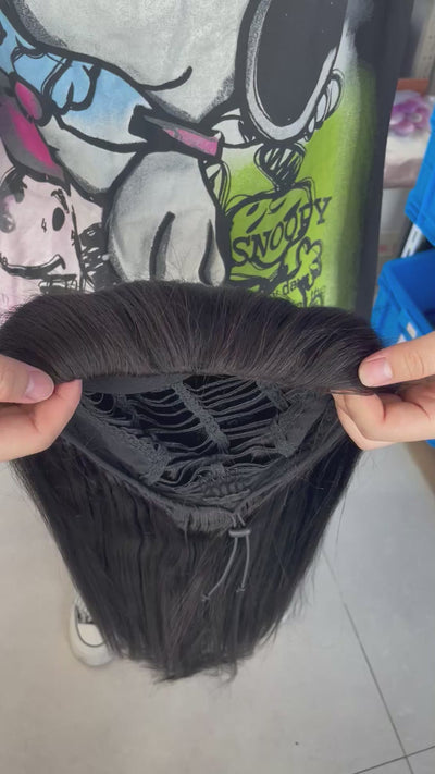 Flip-over Half Wig Light Yaki – Relaxed Natural Texture, 100% Human Hair