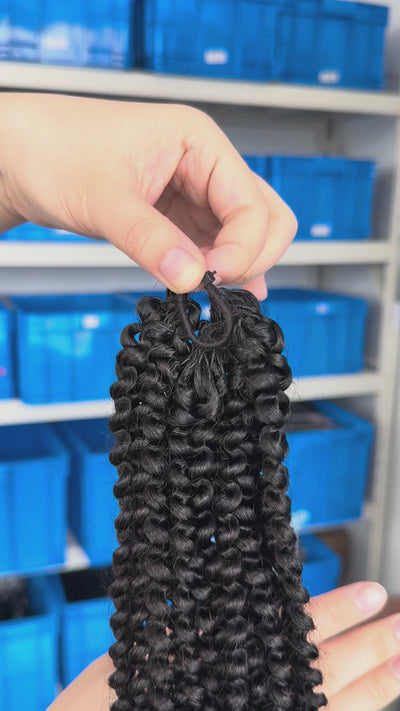 knotless pre-separated crochet hair extensions Afro kinky curly – natural look, quick install, tangle-free