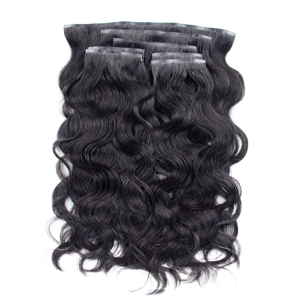 13A Virgin Hair Seamless Clip-ins Natural Wave Double Drawn
