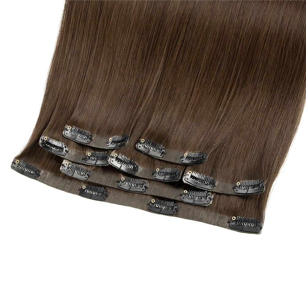 13A Virgin Hair Seamless Clip-ins Straight Double Drawn 2#