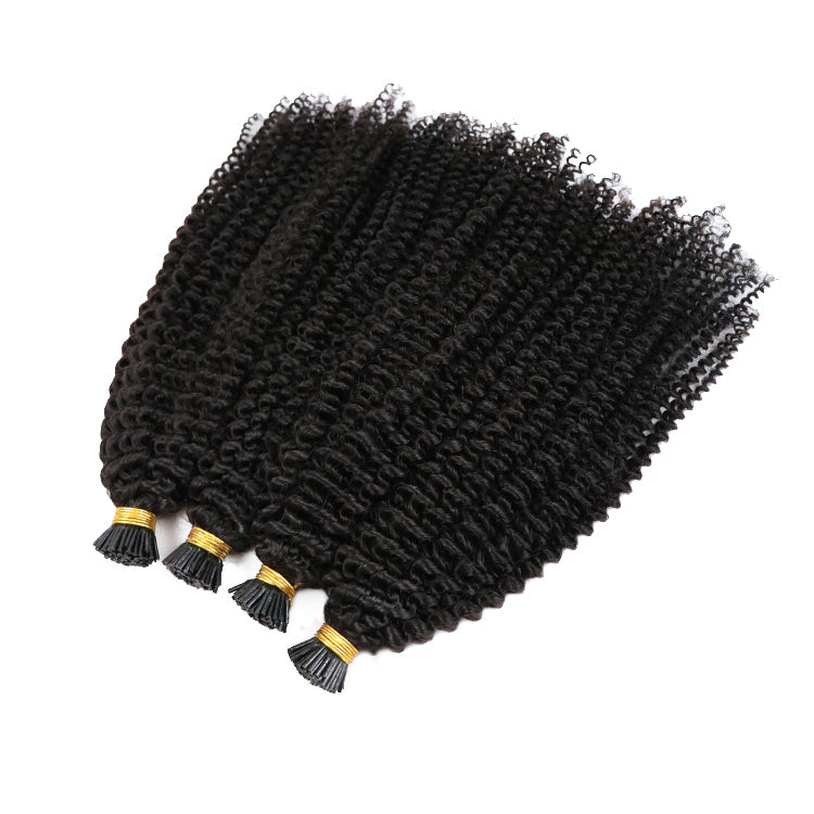 Virgin Kinky Curly I-Tip Hair Extensions Wholesale Price