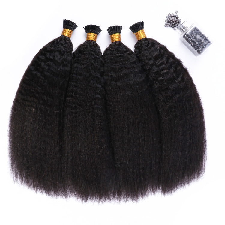 Virgin Kinky Straight I-Tip Hair Extensions Wholesale Price