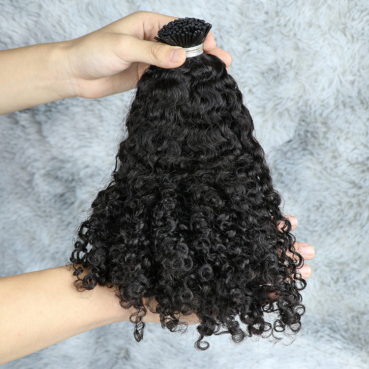 Virgin Curly I-Tip Hair Extensions Wholesale Price