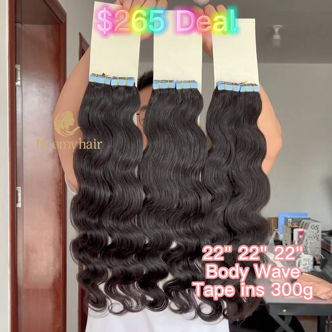 Tape in Extensions $265 Super Deal 300 gram 22" 22" 22" Body Wave