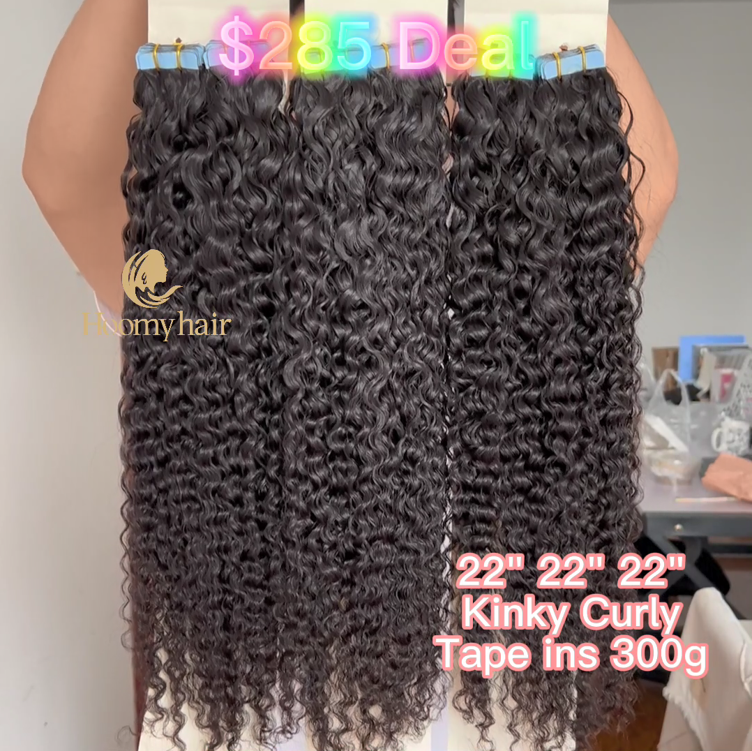 Tape in Extensions $285 Super Deal 300 gram 22" 22" 22" Kinky Curly