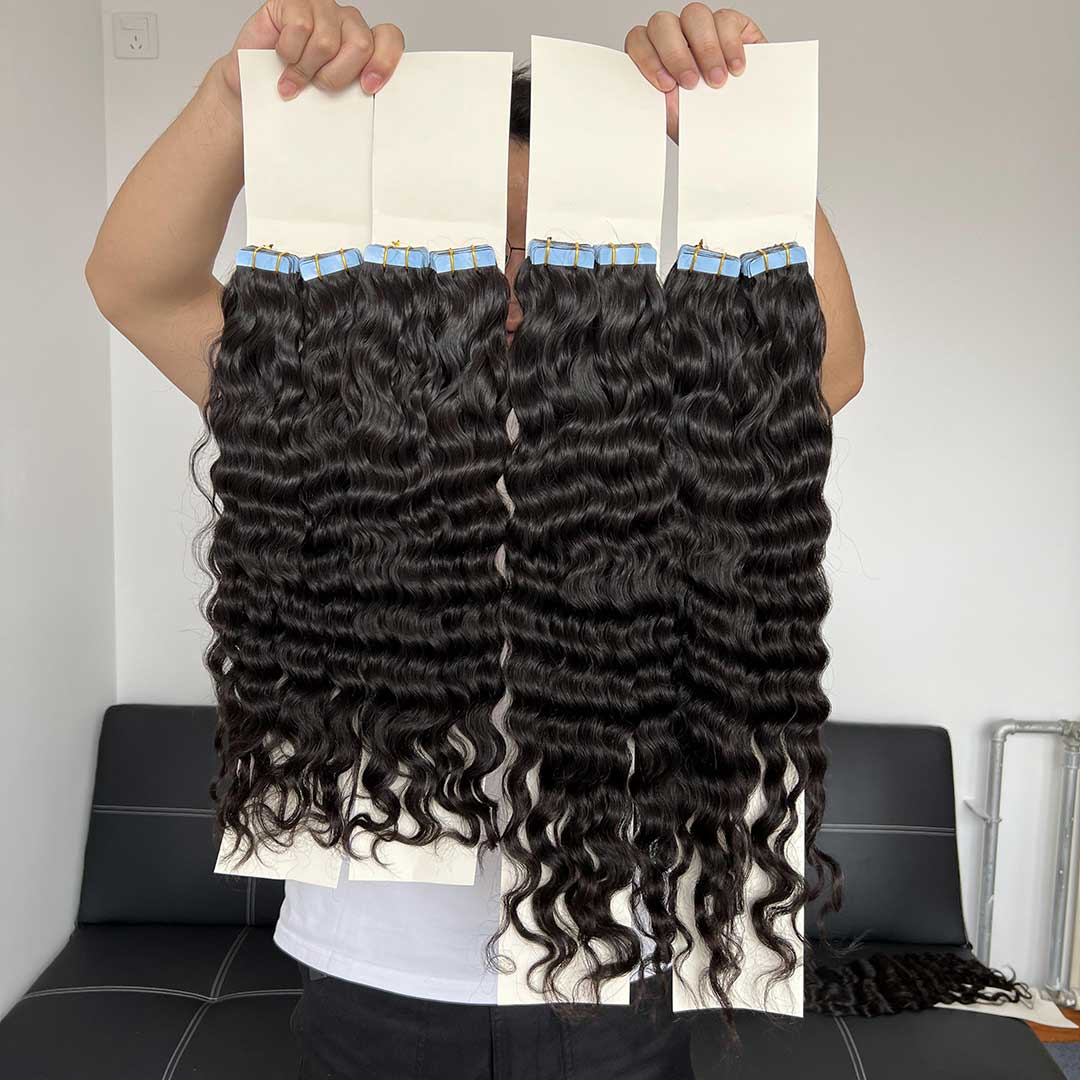 Tape in Extensions Water Wave Wholesale Price 100% Human Virgin Hair