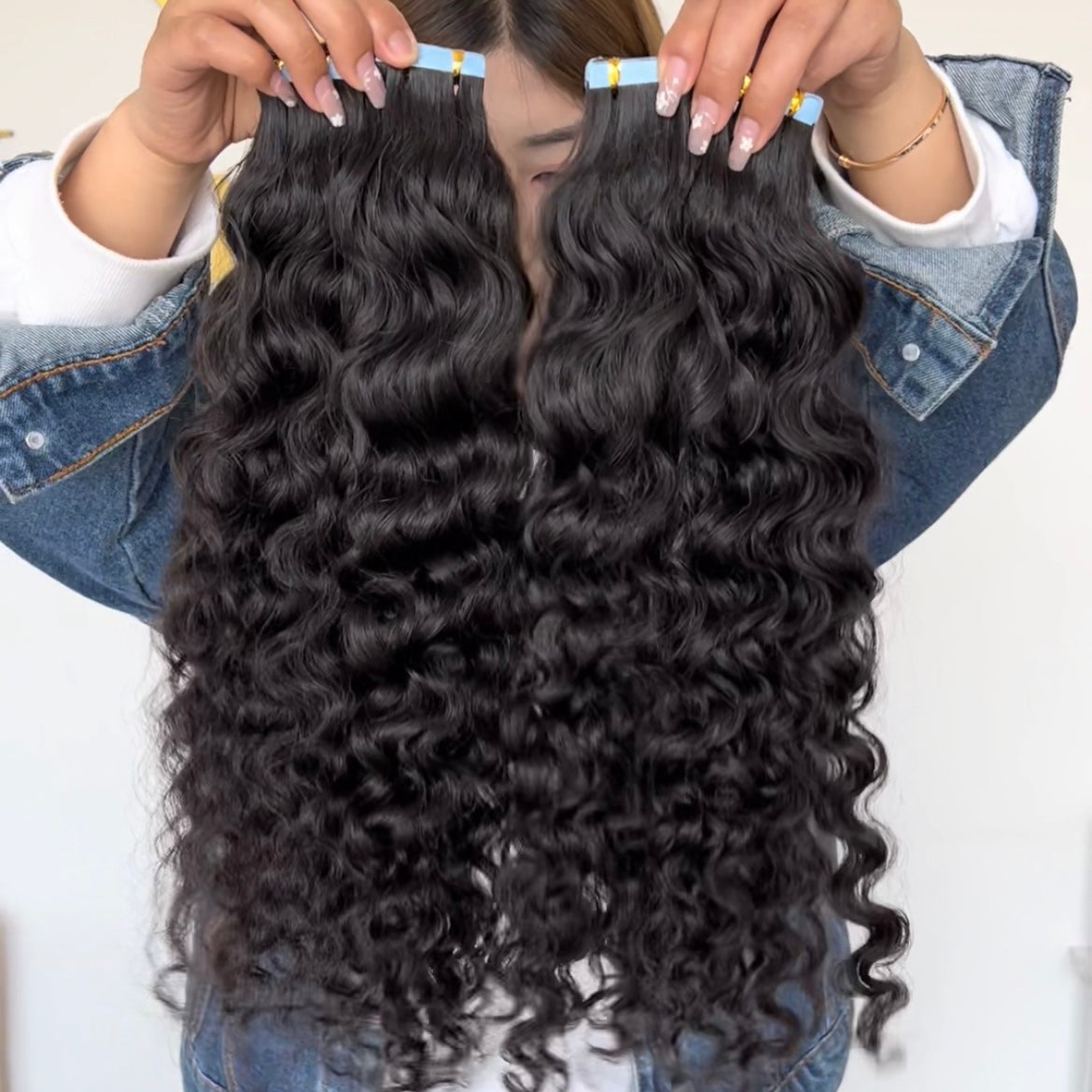 Tape in Extensions Ocean Wave Wholesale Price 100% Human Virgin Hair