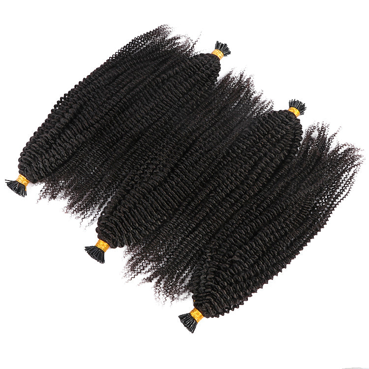 Virgin Afro Kinky Curly I-Tip Hair Extensions Wholesale Price