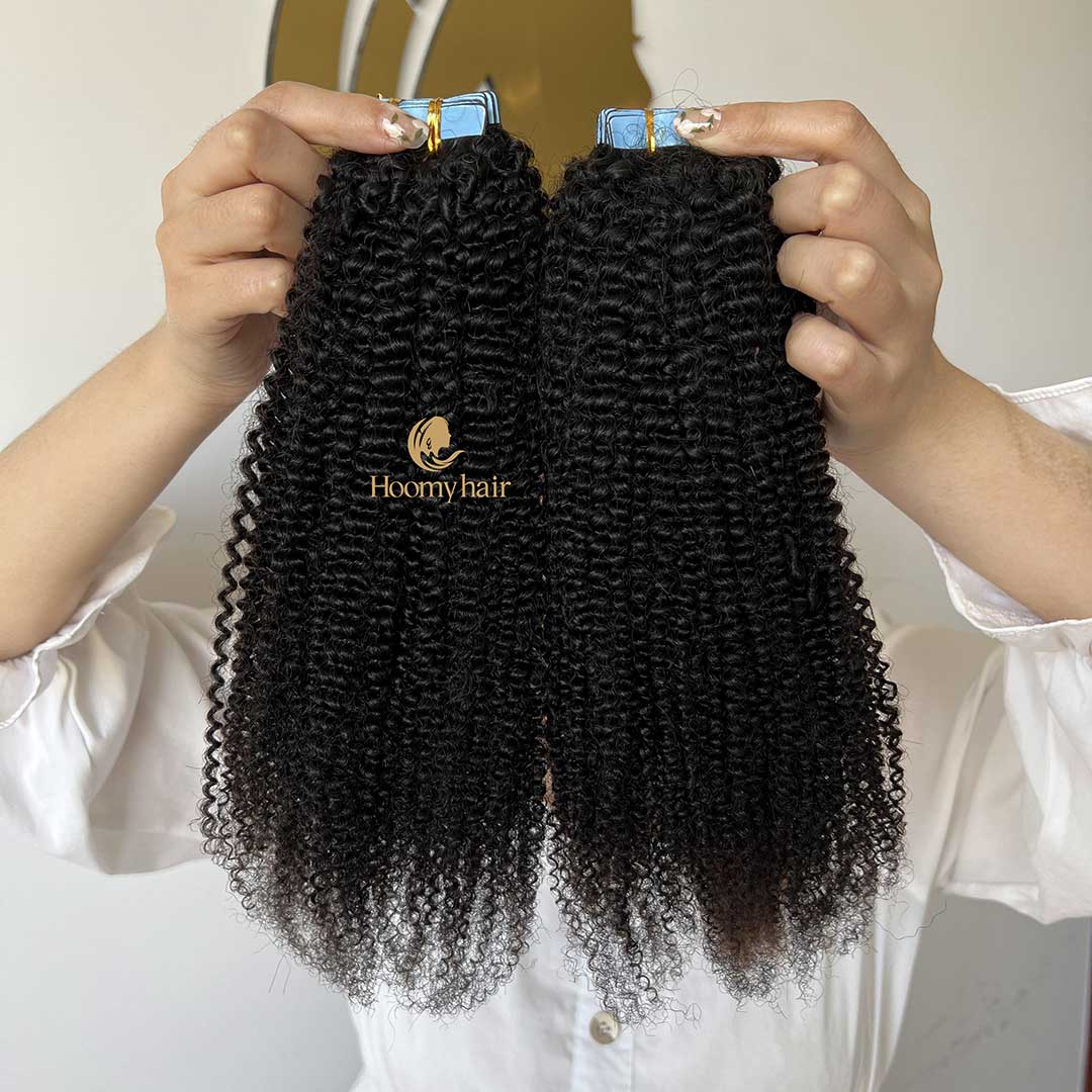 Tape in Extensions Afro Kinky Curly Wholesale Price 100% Human Virgin Hair