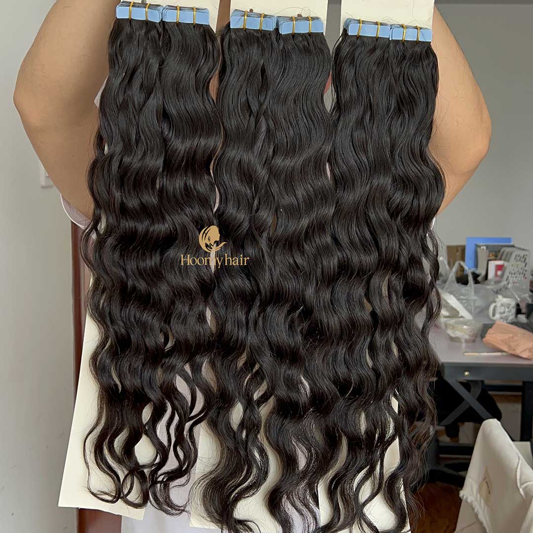 Tape in Extensions Natural Wave Wholesale Price 100% Human Virgin Hair