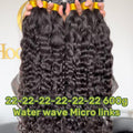Burmese Hair Micro Link Thin Tip Hair Extensions 0.8g/pcs Water Wave $500 Super Dear 600g 22"*6