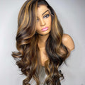 Hoomyhair Full Lace Wig Highlight Color HD Film Lace Indian Virgin Human Hair Wig