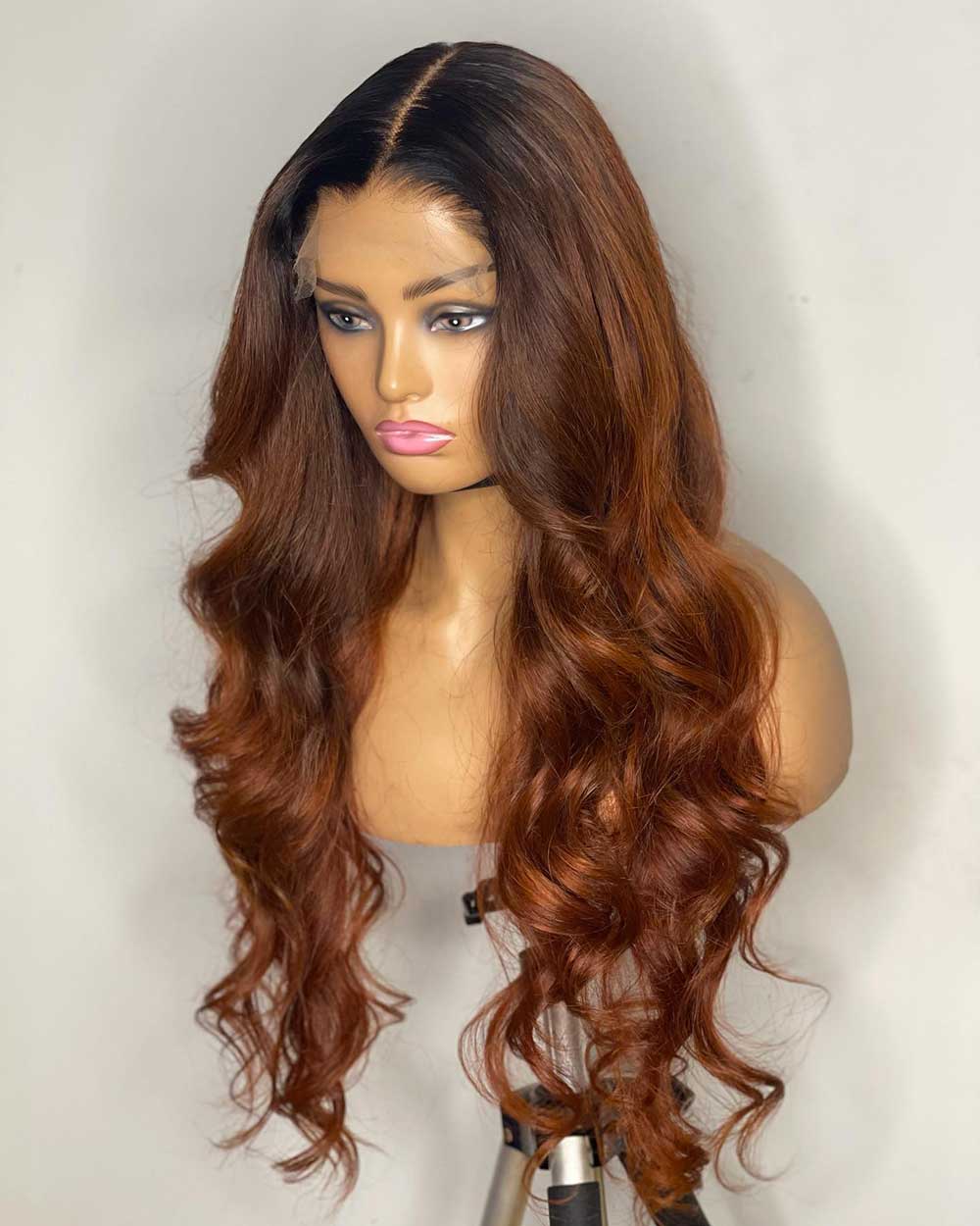 AUTUMN | Full Lace Wig Ombre Color HD Film Lace Indian Virgin Human Hair Wig