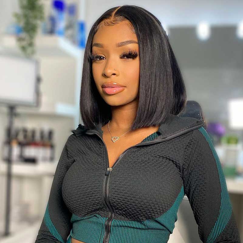 HoomyHair 13x4 HD Bob Lace Front Wig Human Straight Bob Wig