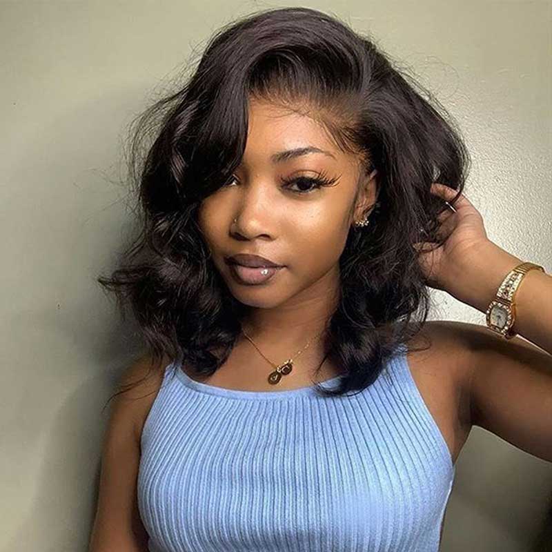 HoomyHair 13x4 HD Lace Front Wig Bob Style Human Hair Lace Wig