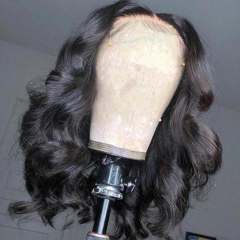 HoomyHair 13x4 HD Lace Front Wig Bob Style Human Hair Lace Wig Body Wave