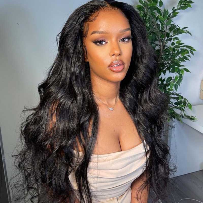 HoomyHair 13x4 HD Lace Front Wig Loose Wave Undetectable Skin Melt Human Hair Lace Wig