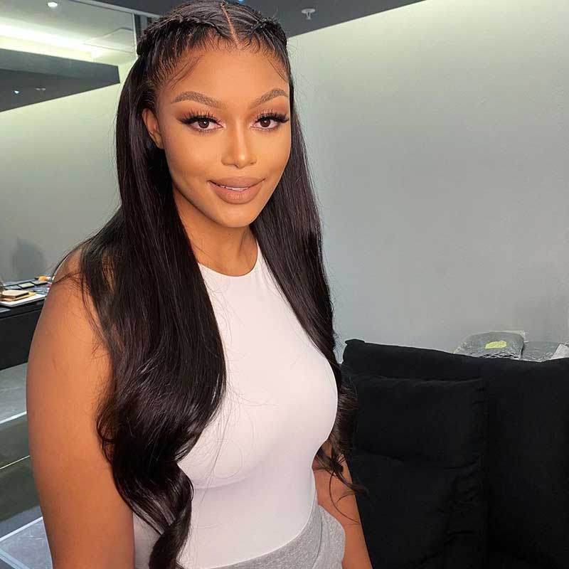 HoomyHair 13x4 HD Lace Front Wig Straight Undetectable Skin Melt Human Hair Lace Wig