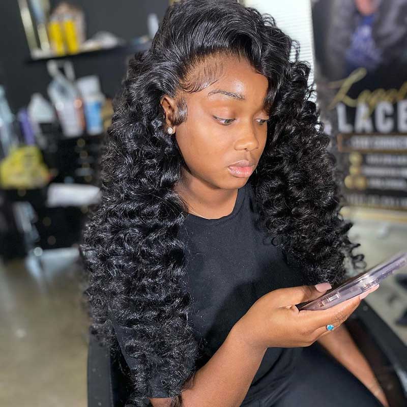 HoomyHair 13x4 HD Lace Front Wig Undetectable Skin Melt Human Hair Brazilian Curl Lace Wig
