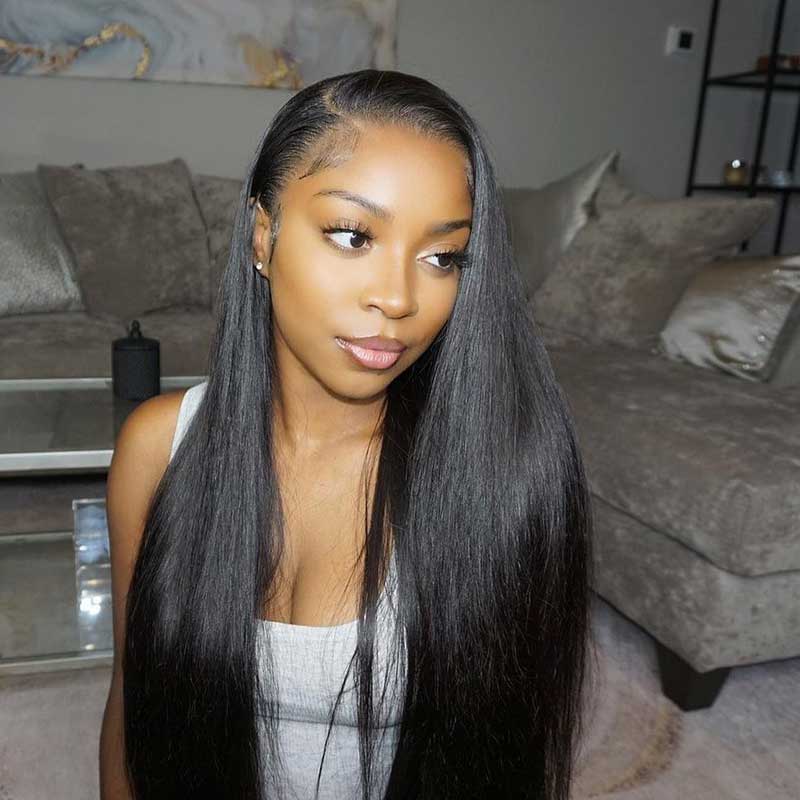 HoomyHair 13x4 HD Lace Front Wig Undetectable Skin Melt Human Hair Lace Wig Silky Straight