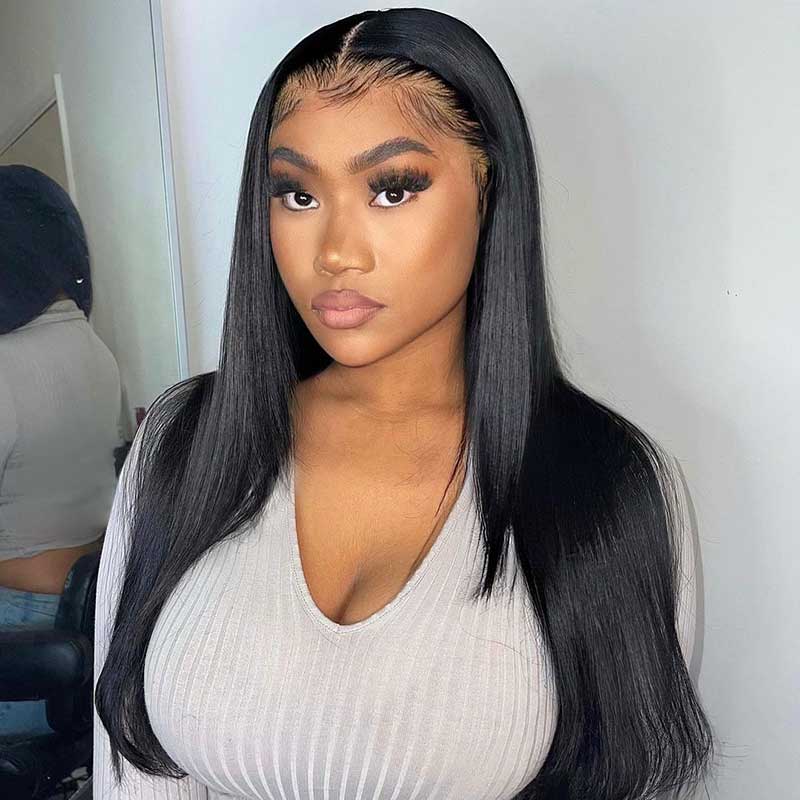 HoomyHair 13x4 HD Lace Front Wig Undetectable Skin Melt Human Hair Lace Wig Straight