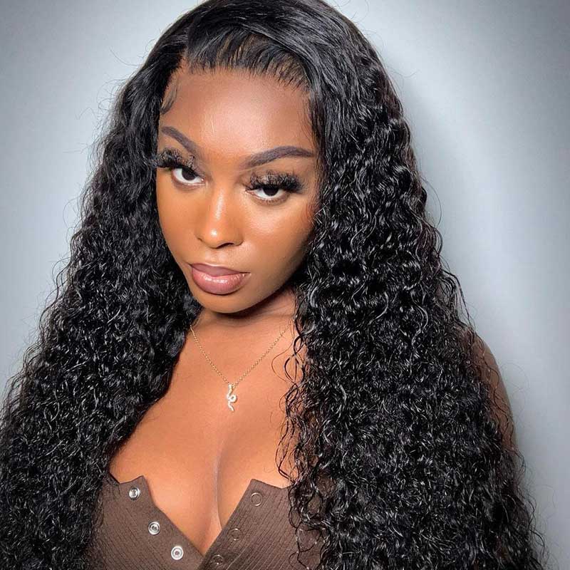 HoomyHair 13x4 HD Lace Front Wig Undetectable Skin Melt Human Hair Curly Lace Wig