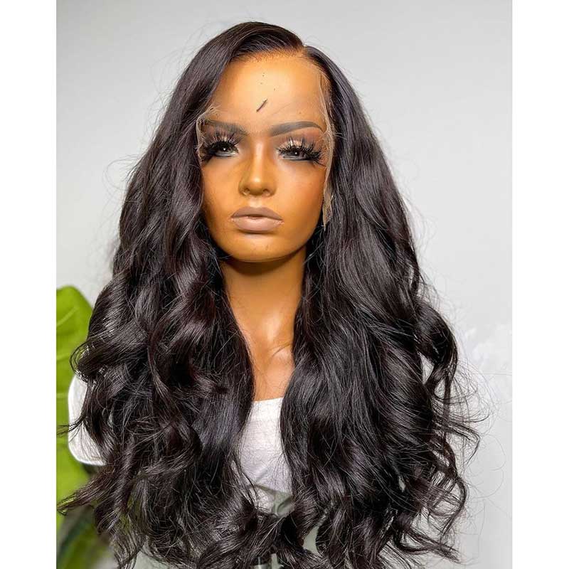 HoomyHair 13x4 HD Lace Front Wig Undetectable Skin Melt Human Hair Wavy Lace Wig
