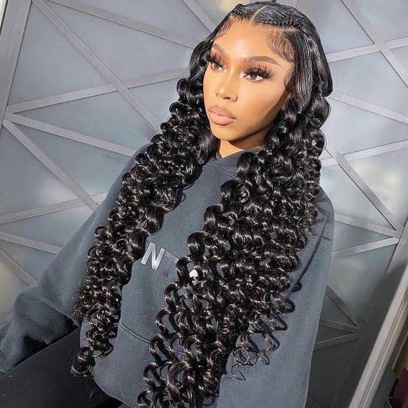 HoomyHair Brazilian Curly 13x6 Undetectable Skin Melt Lace Front Human Hair Wig